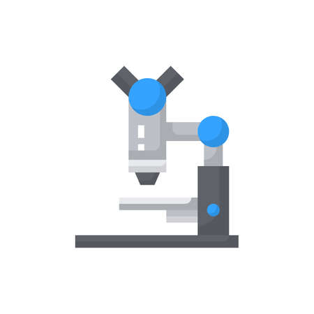 microscope icon flat color vectorのイラスト素材