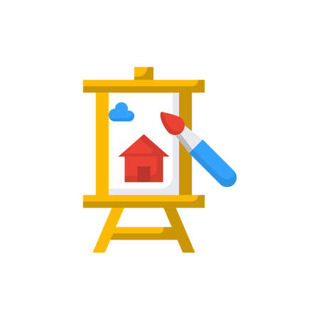 art board icon flat color vectorのイラスト素材