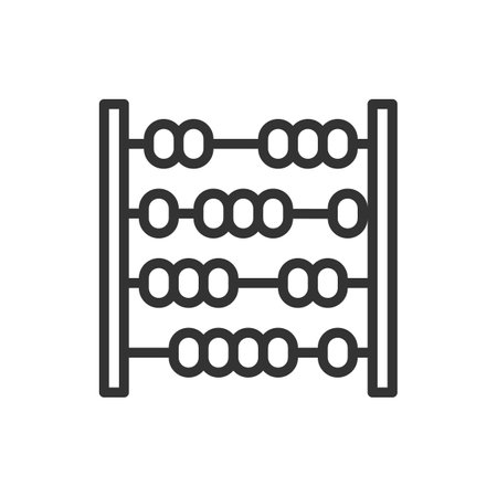 Abacus Line Icon Vector Illustrationのイラスト素材