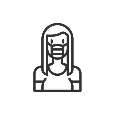 People Icon Woman Facemask Vector Illustrationのイラスト素材