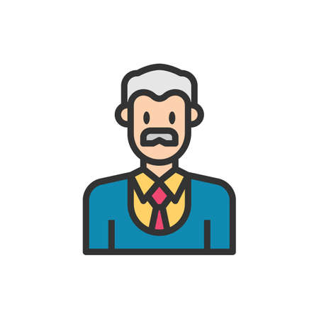 Headmaster Line Icon Vector Illustrationのイラスト素材