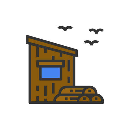 Cabin  Icon Vector Illustration ,Nature ,Woodのイラスト素材