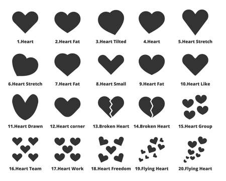 Heart icons vector ,love ,likeのイラスト素材