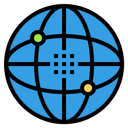 GLOBAL NETWORK ICON VECTOR .のイラスト素材