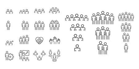 People Icons Line Work Group Team Vectorのイラスト素材