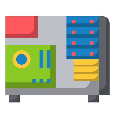 CASE COMPUTER FLAT ICON VECTOR .のイラスト素材