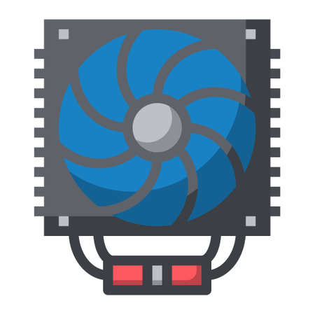 COOLING SYSTEM FLAT ICON VRCTOR .のイラスト素材
