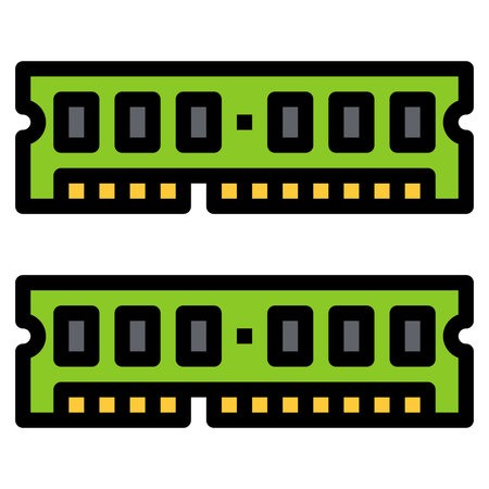 RAM  LINE COLOR ICON VECTOR