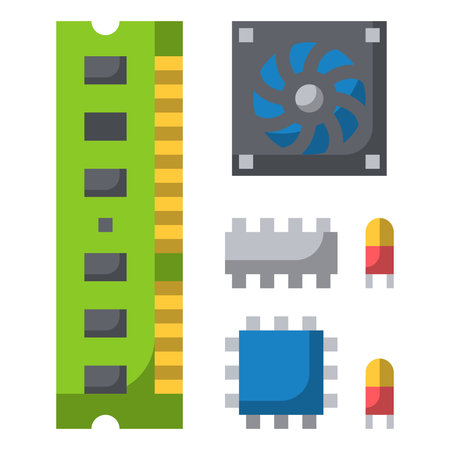EQUIPMENT COMPUTER FLAT ICON VECTOR .