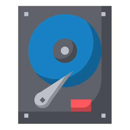 HARDDISK FLAT ICON VECTOR .のイラスト素材