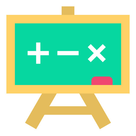 school blackboard mathematics flat icon vector illustrationの写真素材
