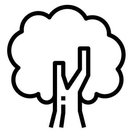 Tree Vector Line Icon, woodのイラスト素材