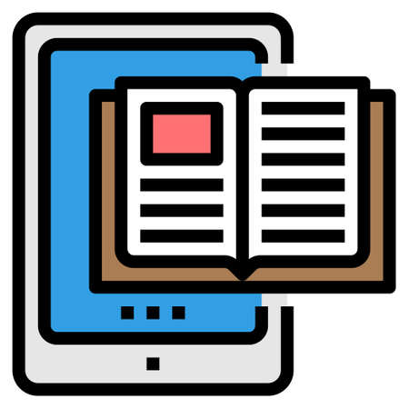 Education Study Online Icon Vector ,  TABLET LEARNINGのイラスト素材