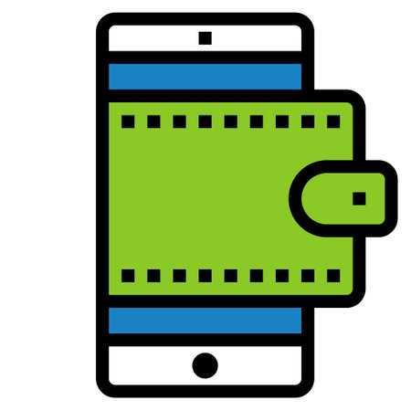 WALLET LINE COLOR ICON VECTORのイラスト素材