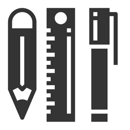 Stationery Solid Icon Vector Illustrationのイラスト素材