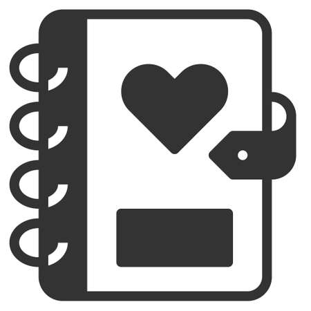 Diary Love icon solid   vector illustrationのイラスト素材