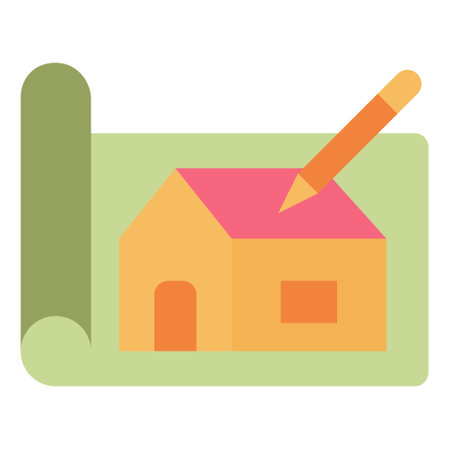 architectural flat color icon vectorのイラスト素材