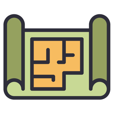 blueprint line icon vector , homeのイラスト素材