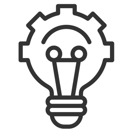 solution idea icon line vector illustrationのイラスト素材