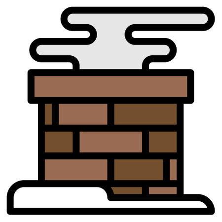 chimney icon line color .のイラスト素材