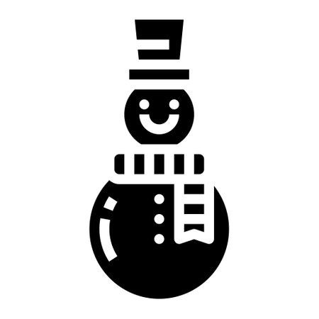 snowman icon solid vector .のイラスト素材