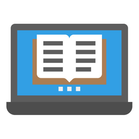 ONLINE READING ICON SYMBOL VECTORのイラスト素材