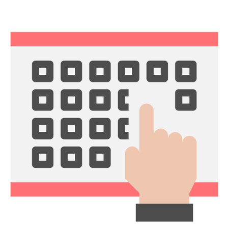 TOUCH SCREEN ICON FLAT COLOR VECTOR .のイラスト素材