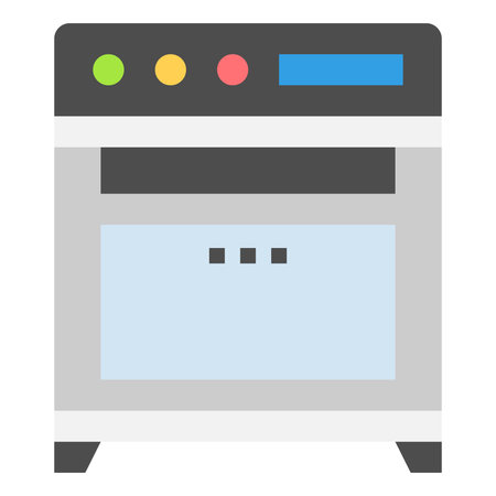 ELECTRIC OVEN ICON FLAT COLOR VECTOR .のイラスト素材