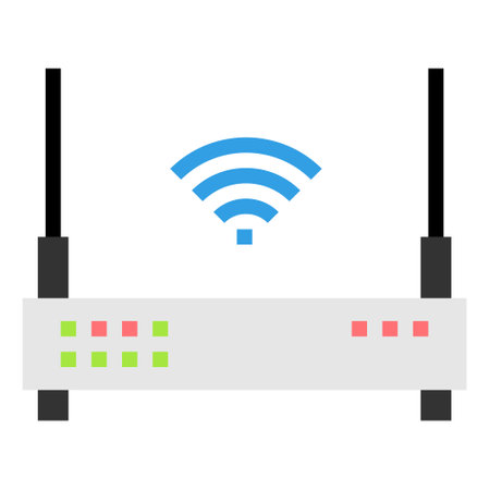 WIFI ROUTER ICON FLAT COLOR VECTOR .のイラスト素材