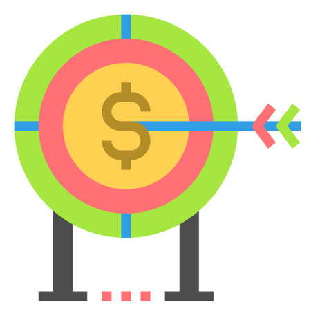 target market icon flat color vector illustration . business symbolのイラスト素材
