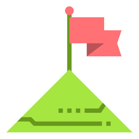 mission icon flat color vector illustration . business symbolのイラスト素材
