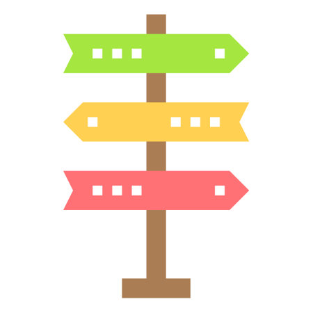direction icon flat color vector illustration . business symbolのイラスト素材