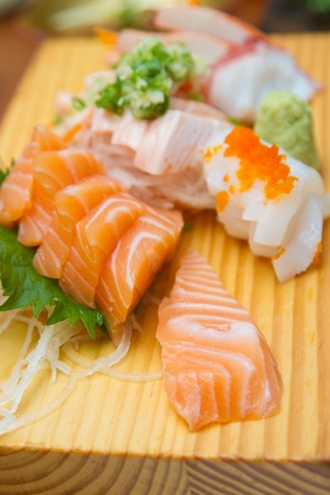 sashimi is japanese food made from raw seafoodの写真素材