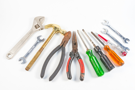 Many Tools on white background の写真素材