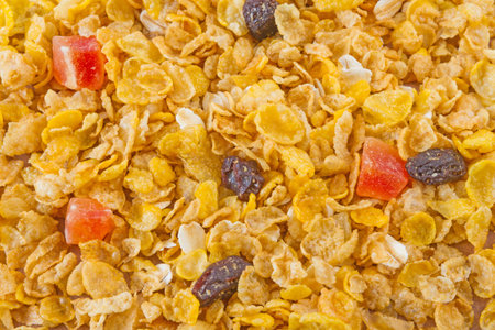 Healthy whole grain muesli and bran breakfast