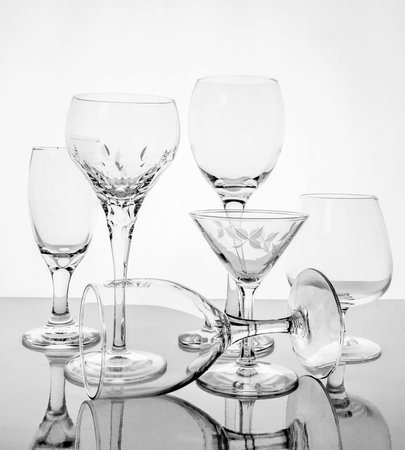 Collage of empty glasses