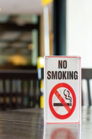 Signs of non smoking in restaurant .の写真素材
