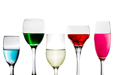 Collage of glasses with cocktail.の写真素材