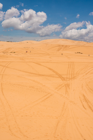 Yellow sand dunes in Mui Ne is a popular tourist destination of Vietnamの写真素材