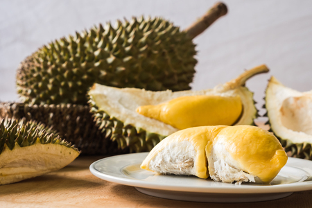King of Fruits, Durian is a popular tropical fruit in asian countries.の写真素材