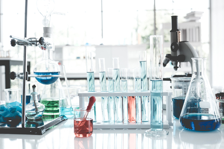 Science Instruments in laboratory room. Science Research Concept.の写真素材