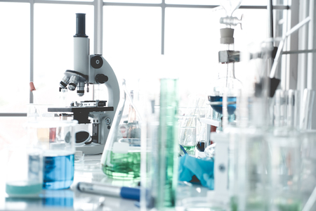 Science Instruments in laboratory room. Science Research Concept.の写真素材