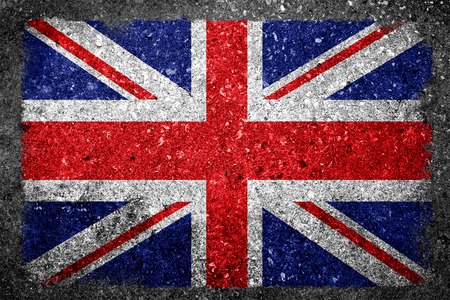 Flag of United Kingdom painted on a grunge concrete wallの写真素材