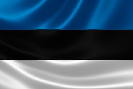 3D rendering of the flag of Estonia on satin texture.の写真素材