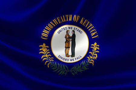 3D rendering of the flag of Kentucky on satin texture.の写真素材