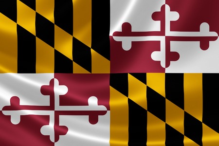 3D rendering of the flag of Maryland on satin texture.の写真素材