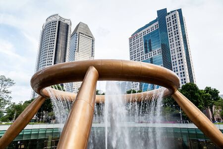 The Fountain of Wealth is the largest fountain in the world. It is located in the commercial complex of Suntec City Singapore.のeditorial素材