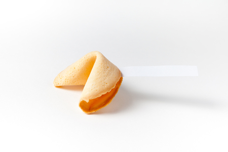 Fortune cookie with blank slip.の写真素材
