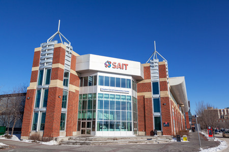 CALGARY, CANADA - FEB 14, 2019: The Southern Alberta Institute of Technology or SAIT polytechnic started in 1916 in Calgary and is the third largest post-secondary institute in Alberta, Canada. SAIT is a highly recognized technology trade school.のeditorial素材