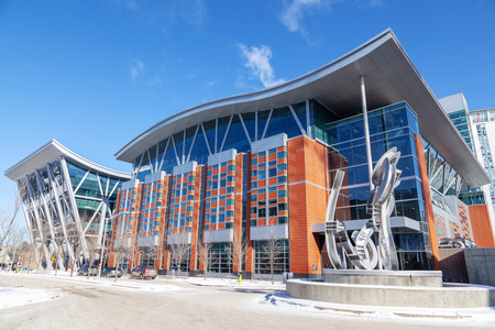 CALGARY, CANADA - FEB 14, 2019: The Southern Alberta Institute of Technology or SAIT polytechnic started in 1916 in Calgary and is the third largest post-secondary institute in Alberta, Canada. SAIT is a highly recognized technology trade school.のeditorial素材
